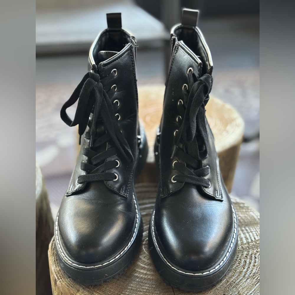 “Madden Girl” Black Combat Boots
